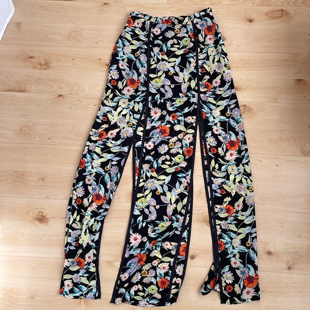 Volcom - Tropical Floral Maxi Skirt w/thigh High Slits